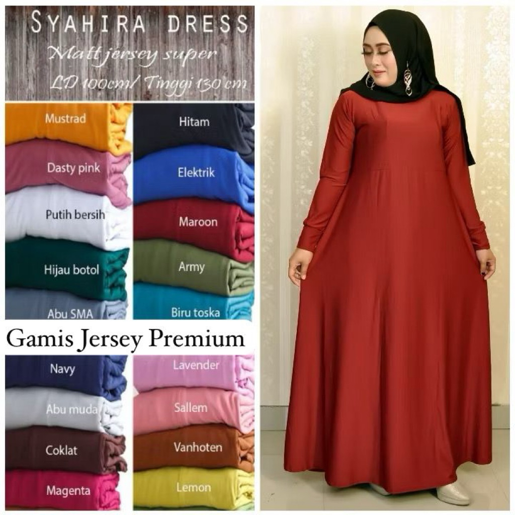 [PLASH-SHALE] GAMIS JUMBO XXXL Polos Jersey Premium Super Tebal