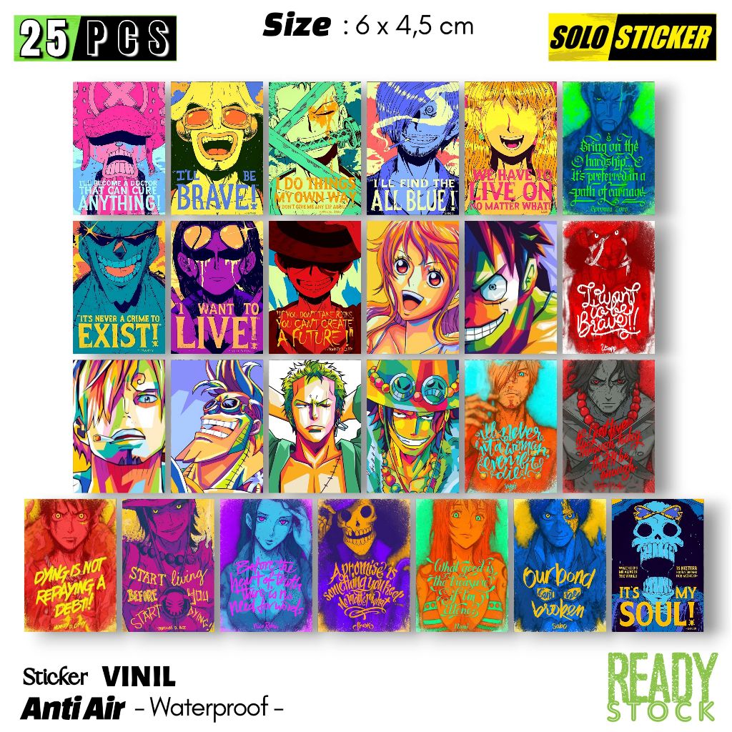 

Sticker Vinil One Piece Waterproof Sticker Laptop Paper Stationery Tumbler Koper HP Diary Notebook