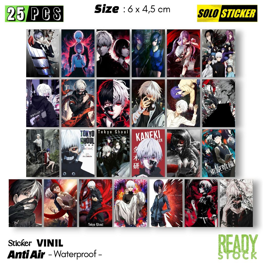 

Sticker Vinil Tokyo Ghoul Waterproof Sticker Laptop Paper Stationery Tumbler Koper HP Diary Notebook