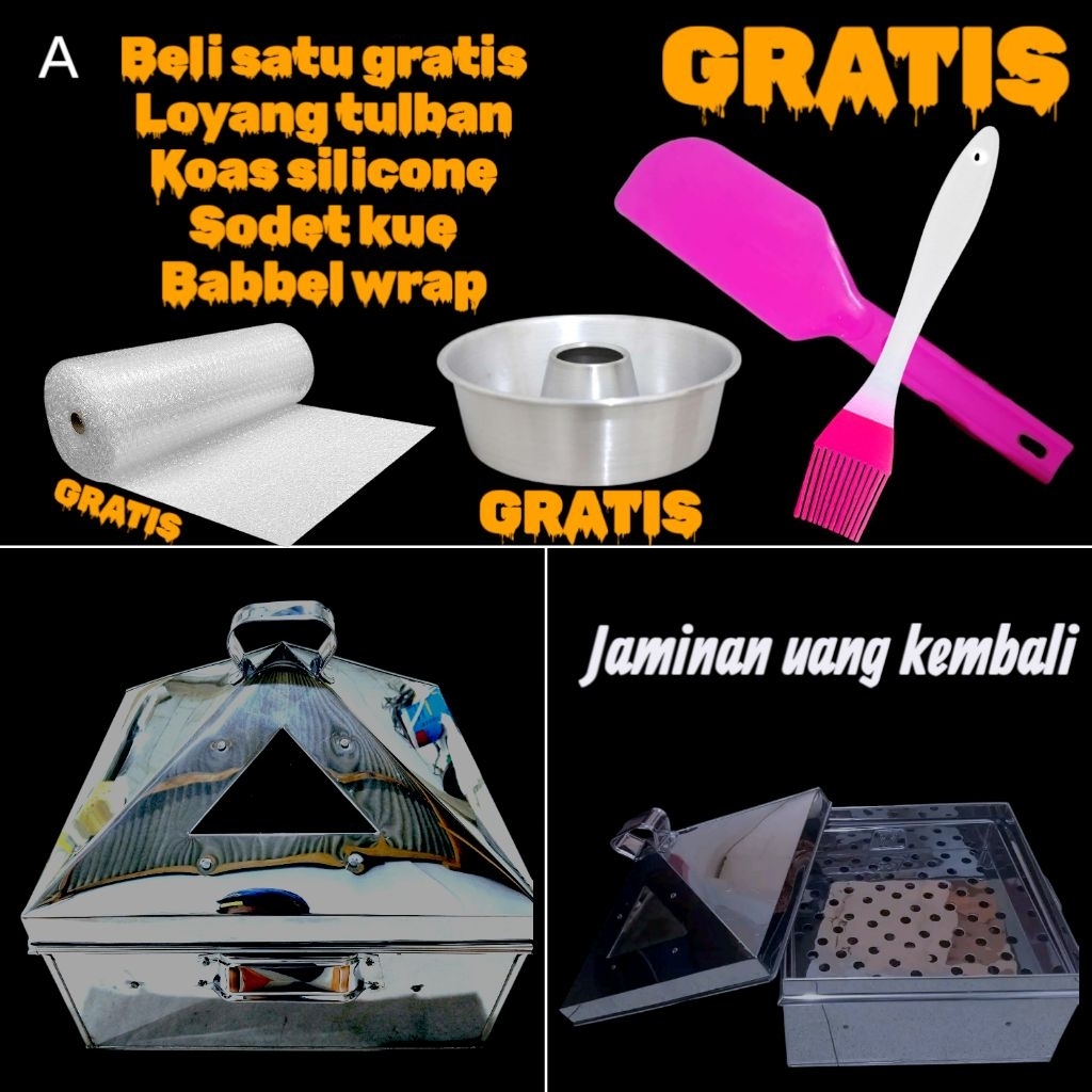 Klakat Kukusan/Klakat Dimsum Kotak, 30cm/35cm/40cm/45cm/50cm Bahan Alumunium 0.5mm