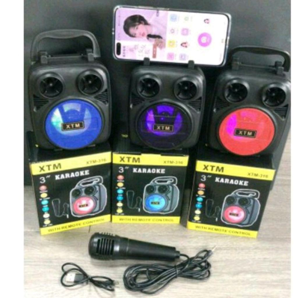 ✅XTM-316 speaker bluetooth + mic karaoke XTM 316 speaker bluetooth wireless karaoke