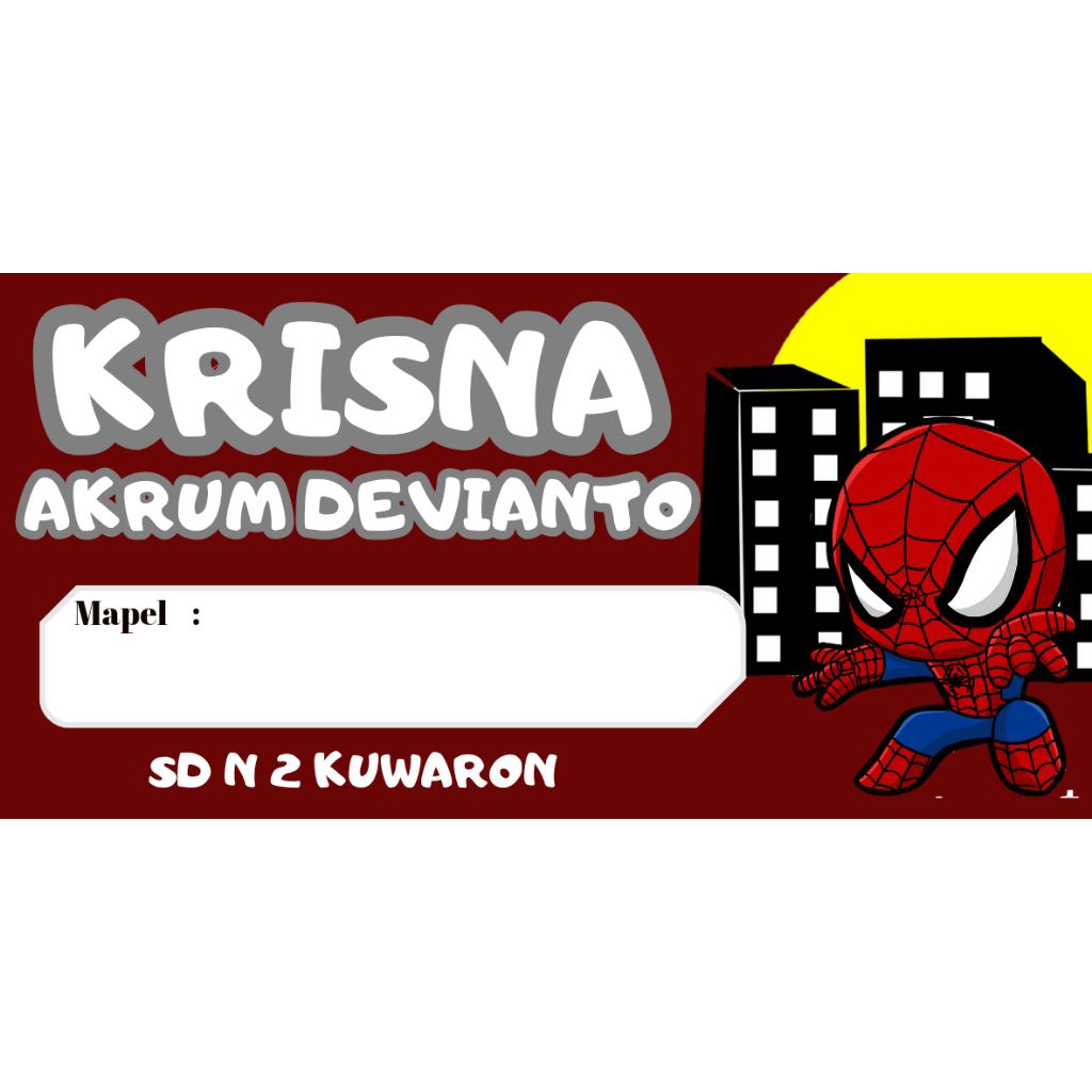 

stiker label nama buku sekolah