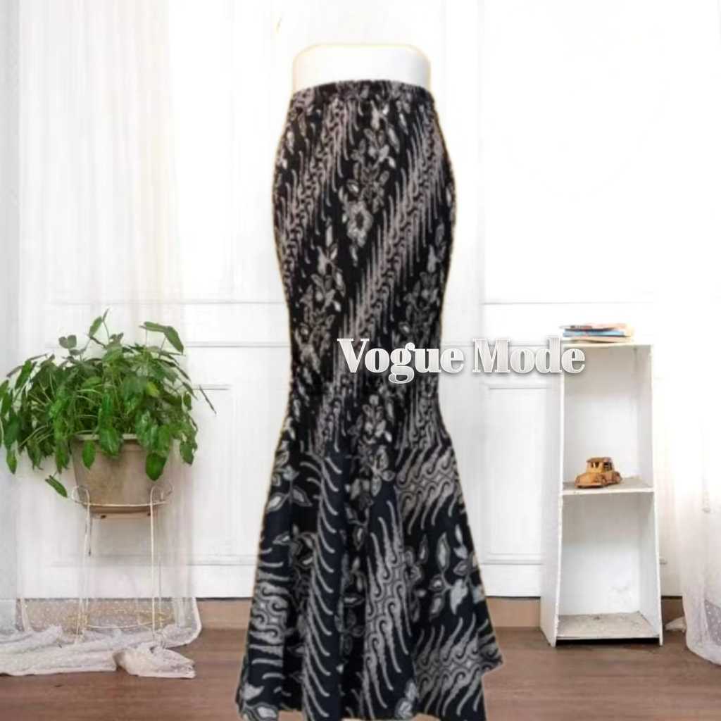 Rok Batik Duyung Plisket KERASAKTI ABU S - Jumbo / Rok Bawahan Kebaya / Rok duyung / Rok wisuda / Ro
