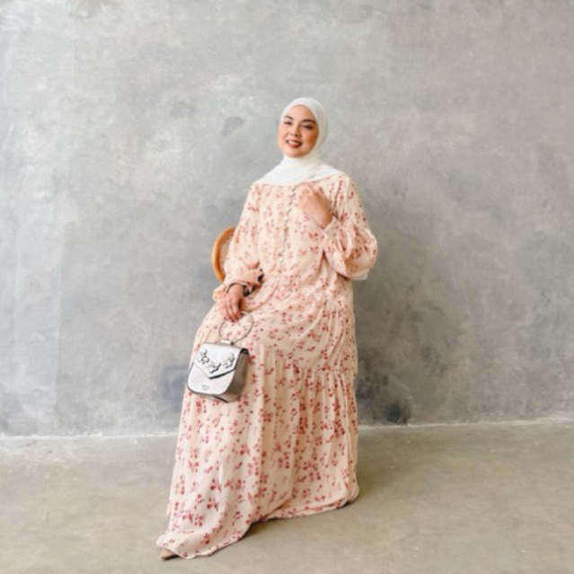 Yoya – Rhea Dress – Gamis Wanita Casual Motif Nyaman Full Furing