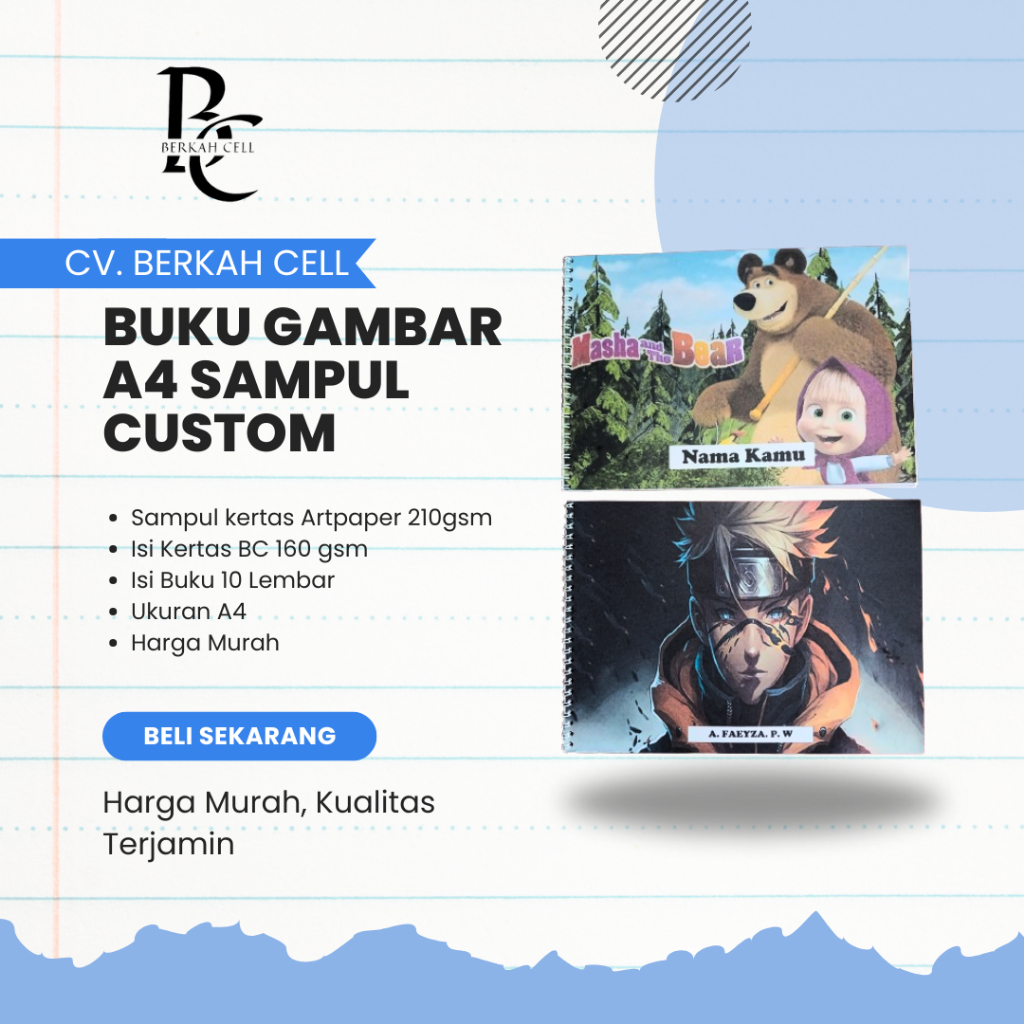 

Buku gambar sampul custom A4