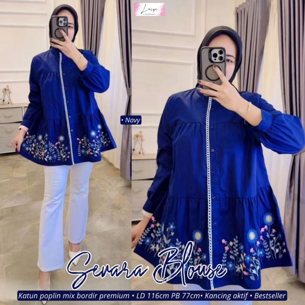 sevara blouse korea style by laiqa atasan busui tunik bordir tunik jumbo ld 120 ld 114 xxl blouse im