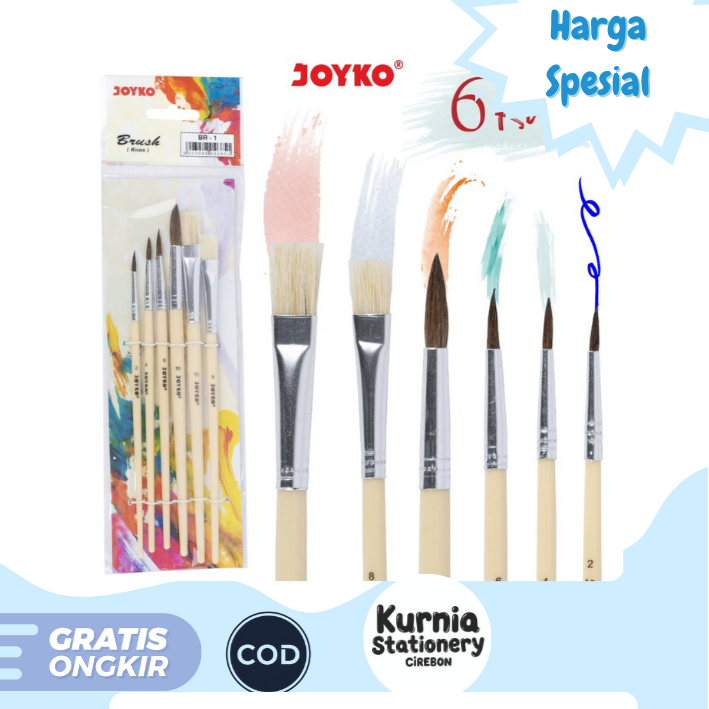 

Joyko Brush BR-1 / Kuas Lukis Set 6 pcs / Kuas Cat Air Acrylic