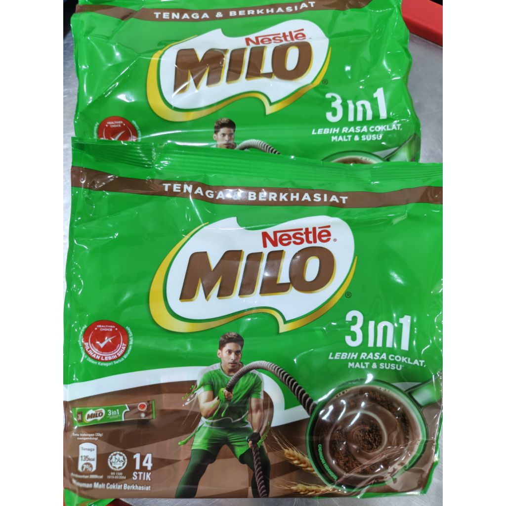 

Nestle Milo 3in1 sachet original Malaysia 14 sticks minuman coklat bubuk 560gr