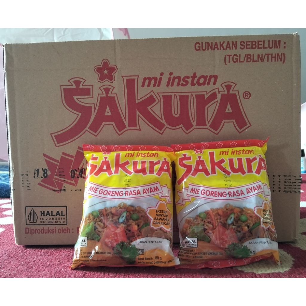 Mi Instan Sakura Mie Goreng Rasa Ayam || Sakura Soto 1 Dus Isi 40 bungkus