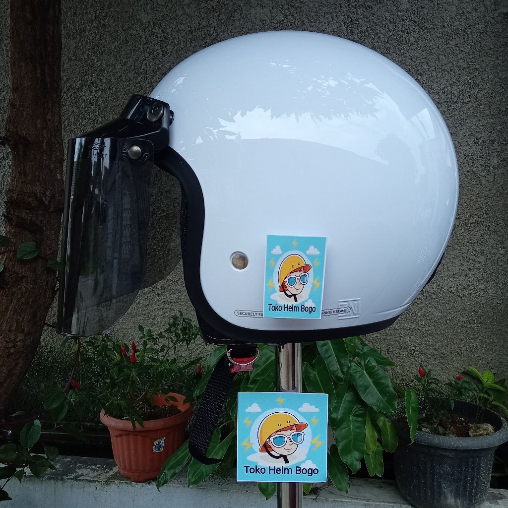 HELEM BOGO DEWASA KACA DATAR SMOKE/HITAM