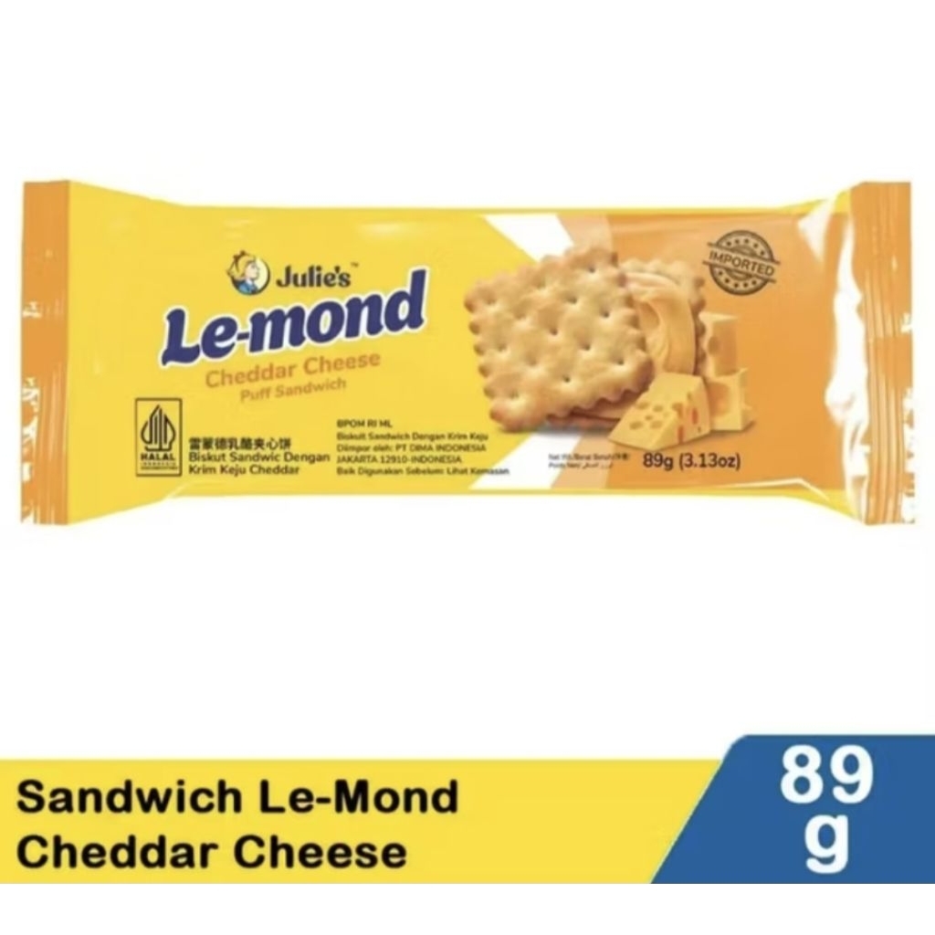 

JULIE'S LE-MOND CHEDDAR CHEESE PUFF SANDWICH 89GR JULIE'S PEANUT BUTTER SANDWICH 82,5GR