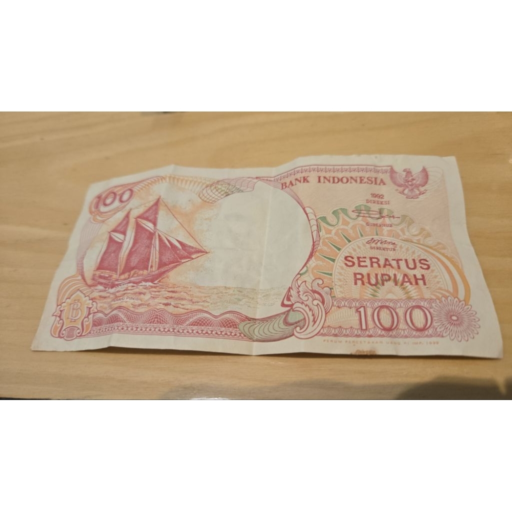 Uang kertas 100 rupiah tahun 1992