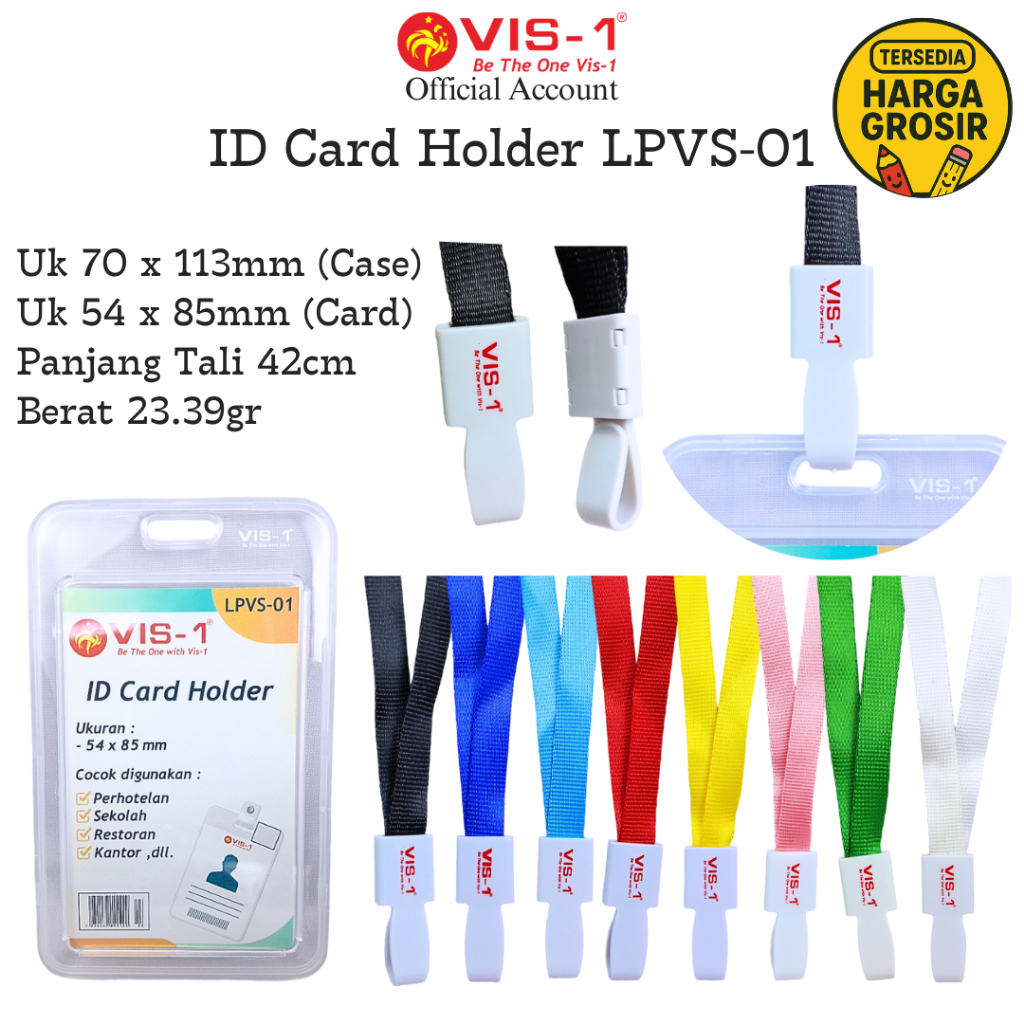 

VIS-1 - ID CARD Holder Plastik kode LPVS-01 / Name Tag / Keplek