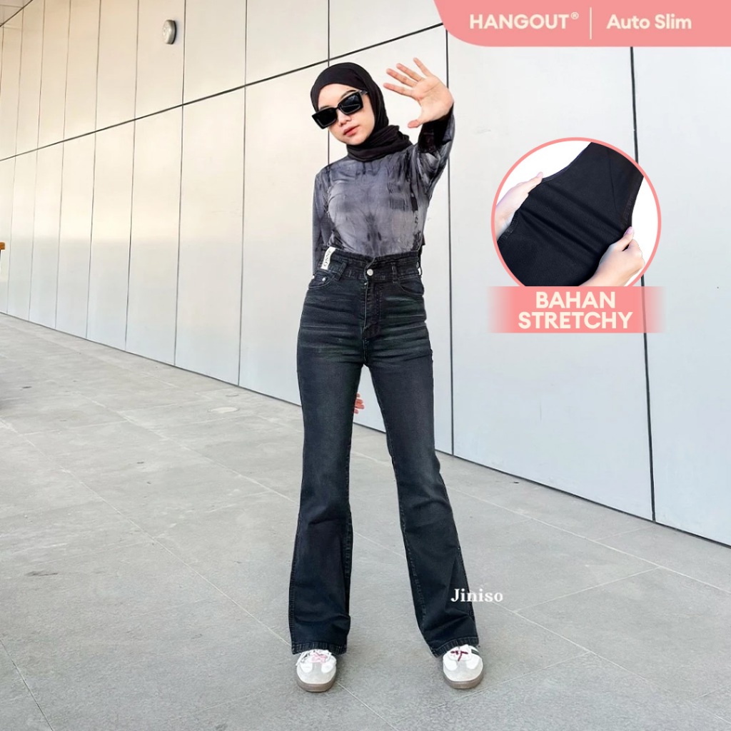 JINISO - Ultra Highwaist Cutbray Stretch Jeans 617 HANGOUT
