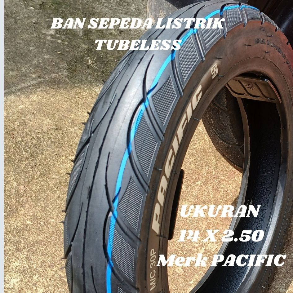 Ban luar selis ukuran 14 x 2.50 sepeda listrik ban tubles tubbles tubeless