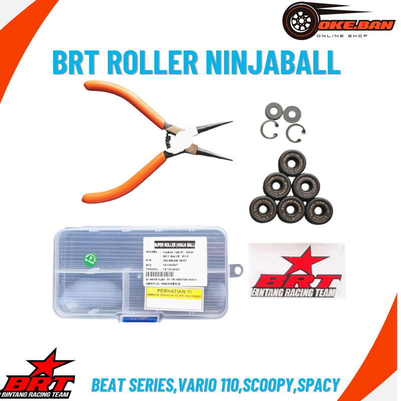 ROLLER BRT NINJA BALL 8 9 10 11 12 13 GRAM BEAT FI ESP BEAT POP BEAT STREET VARIO 110 FI SCOOPY SPAC