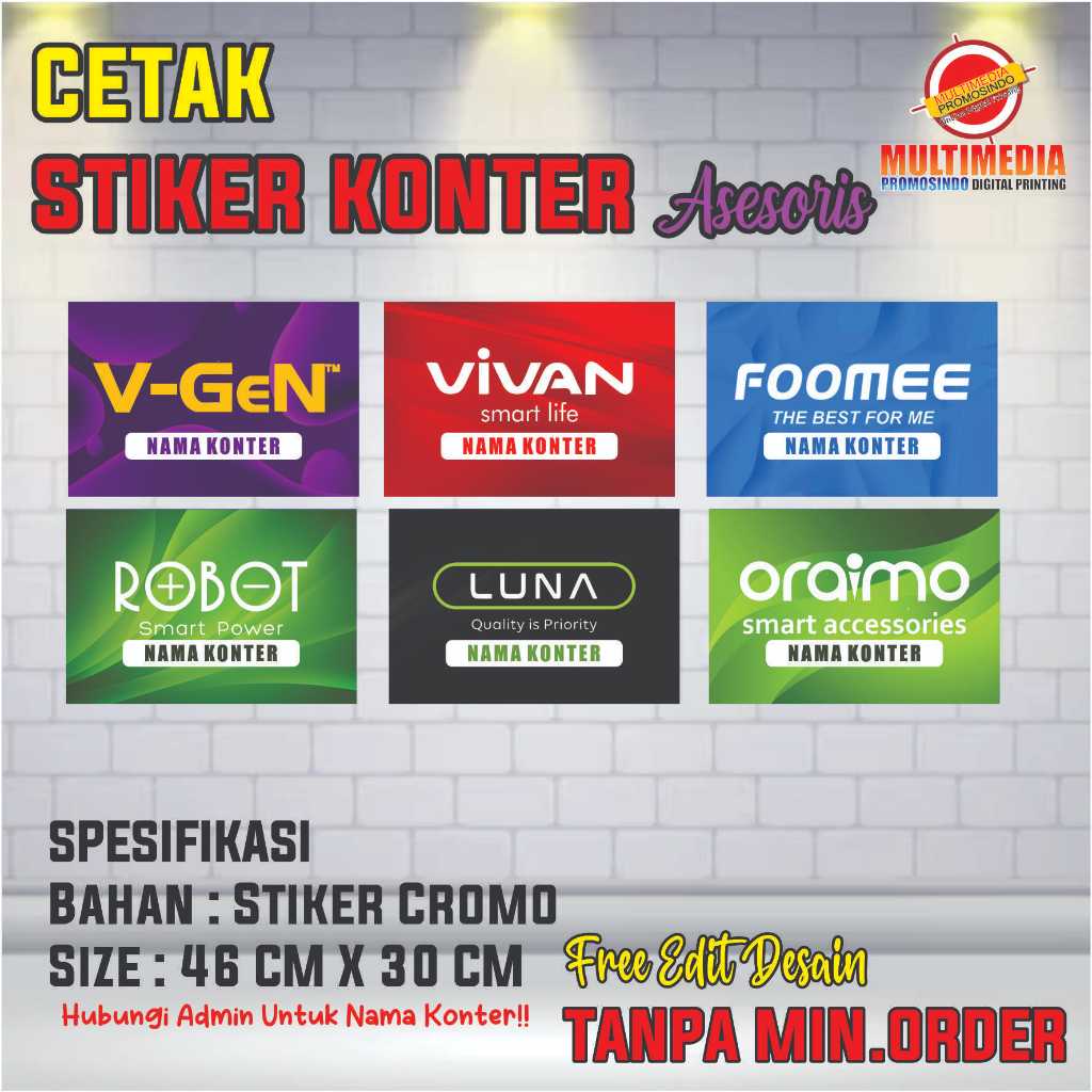 Stiker Etalase Bawah Konter / Stiker Etalase Bagian Bawah/ Stiker Aksesoris HP/ BISA COD
