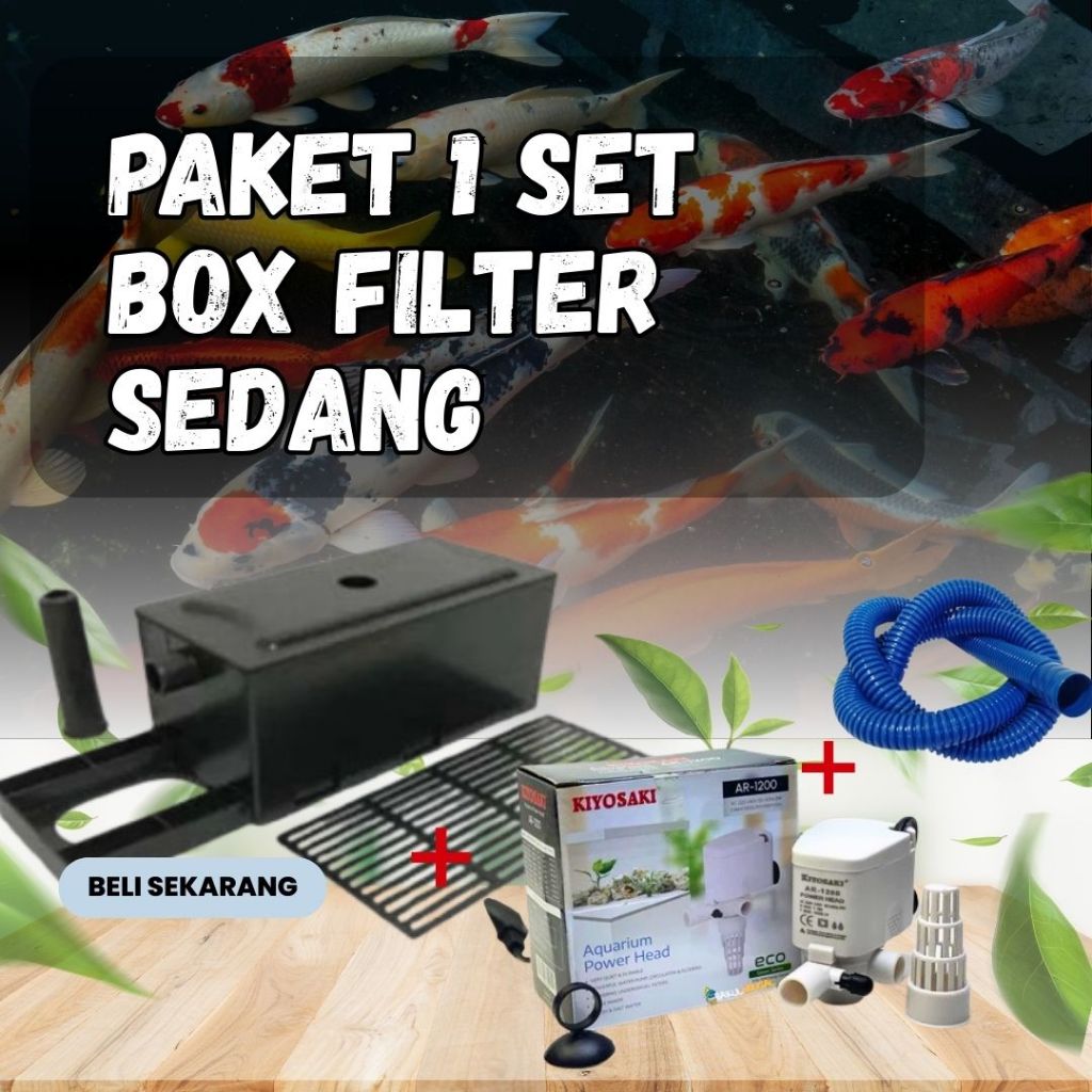 Paket Box Filter Aquarium UKURAN SEDANG Tanpa Kuras - Hemat Listrik Akuarium