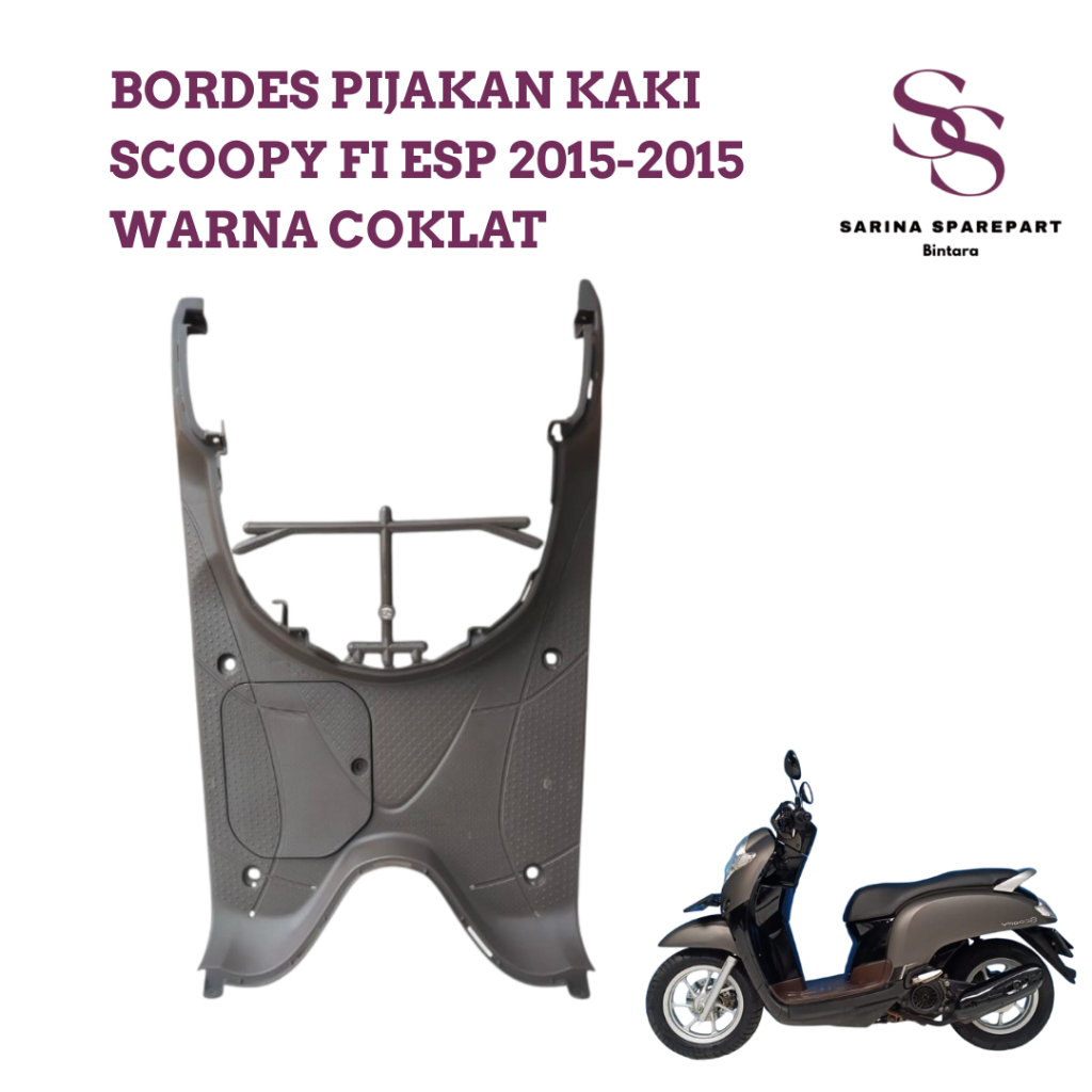step floor bordes pijakan kaki scoopy fi esp 2015-2015 stater halus set tutup aki warna coklat
