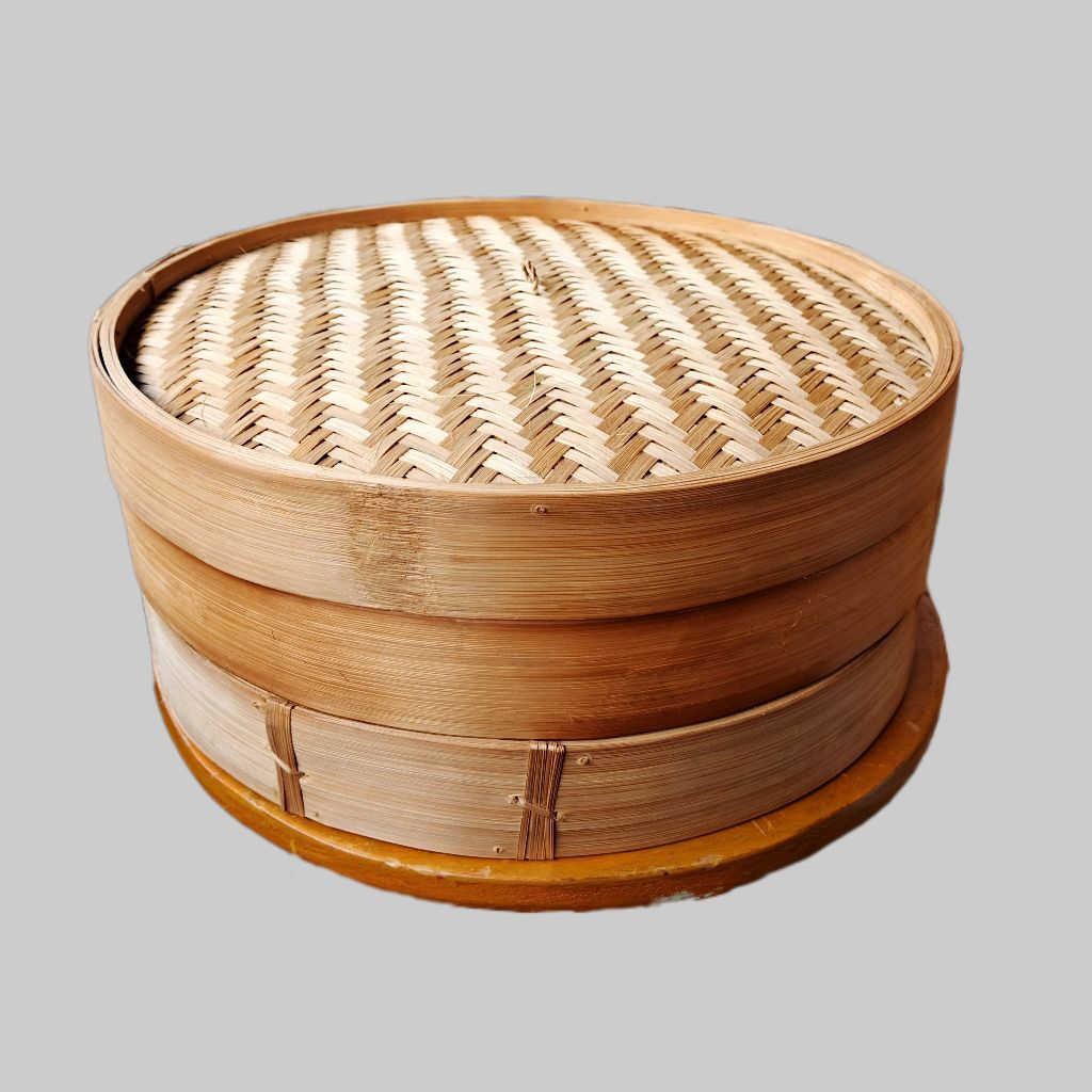 kukusan bambu bundar - klakat bulat 40 cm - kukusan dimsum bambu - kerajinan kukusan bambu Jogja