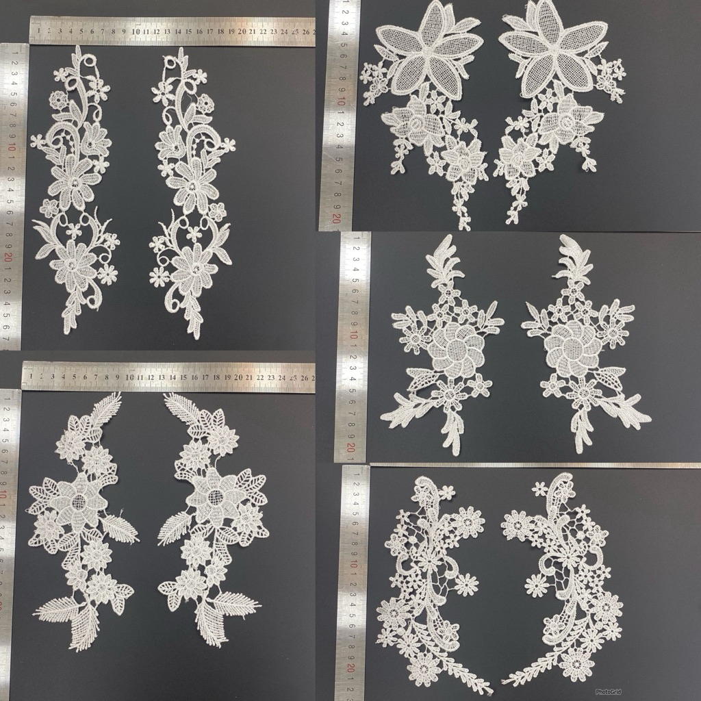 Renda Bunga Sepasang / Bordir Lace Bordiran