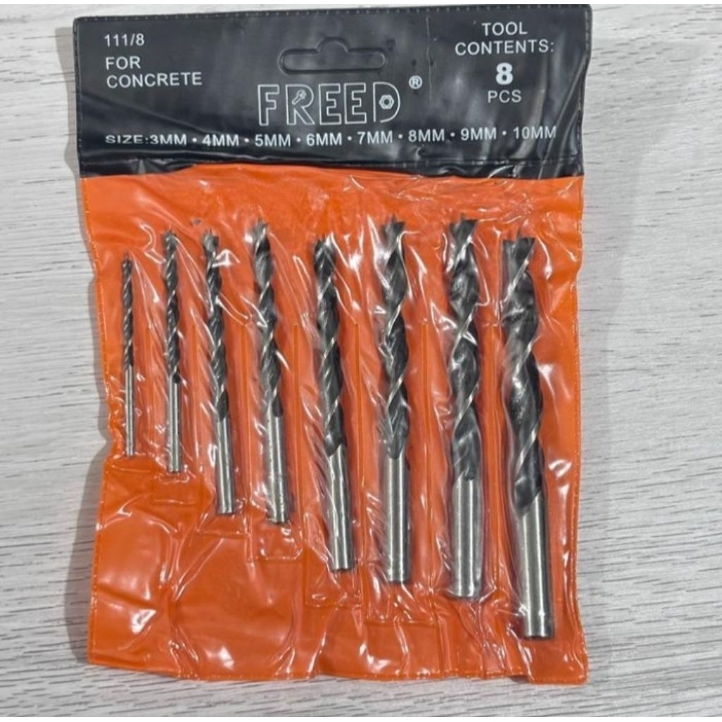 Mata Bor Kayu set FREED 3 - 10mm / Mata Bor Kayu 1 set 8 pcs FREED