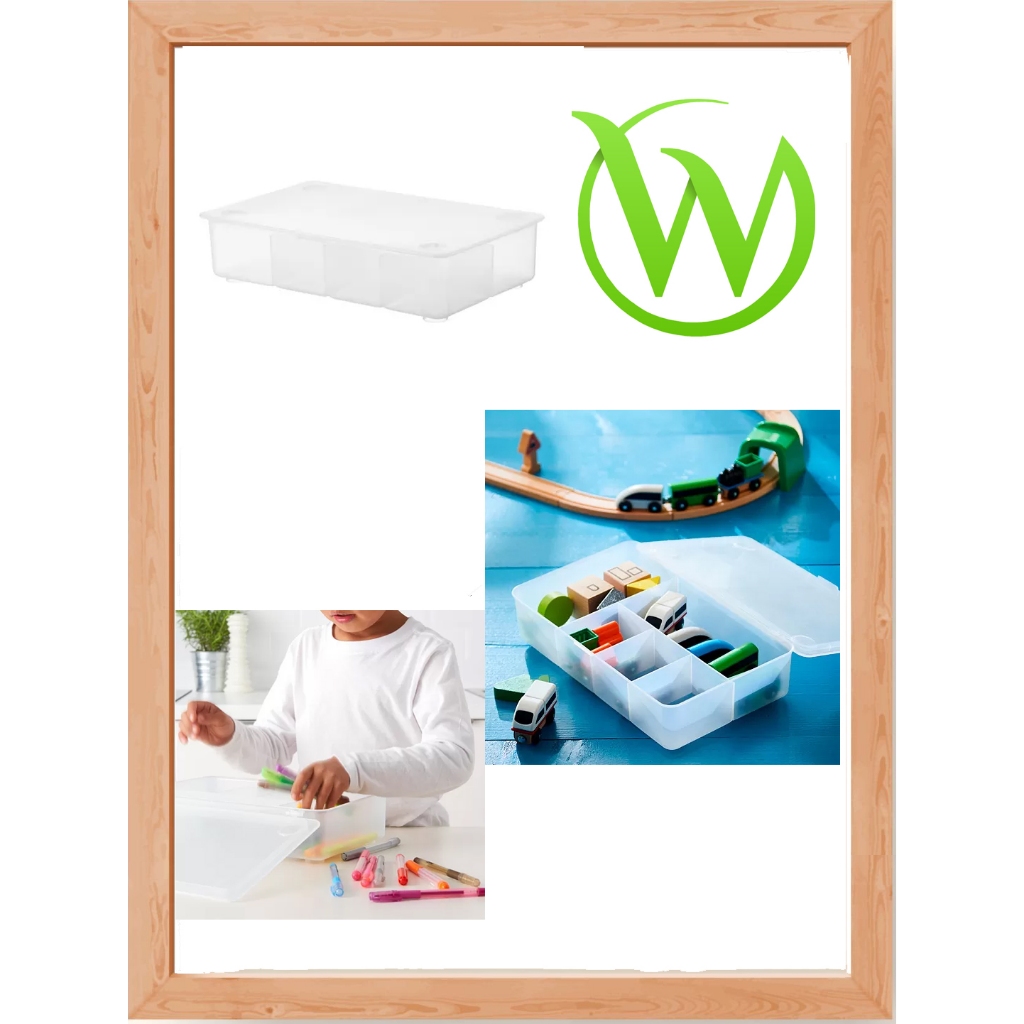 

Kotak dengan penutup aksesoris pulpen pensil mainan ikat rambut GLIS Box with lid , transparan, 34x21 cm