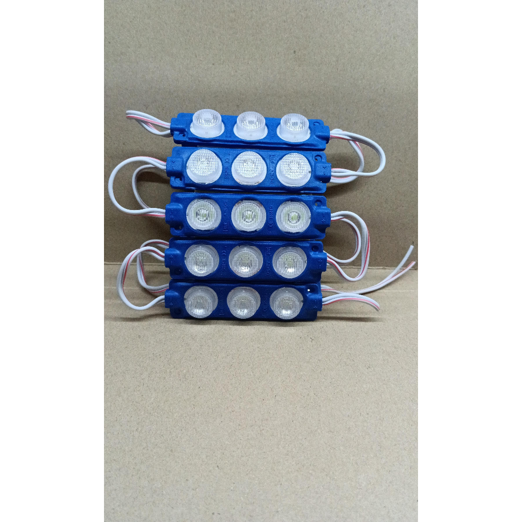 8511 lampu led strip bus truck 12v 12volt 3 mata titik biru muda