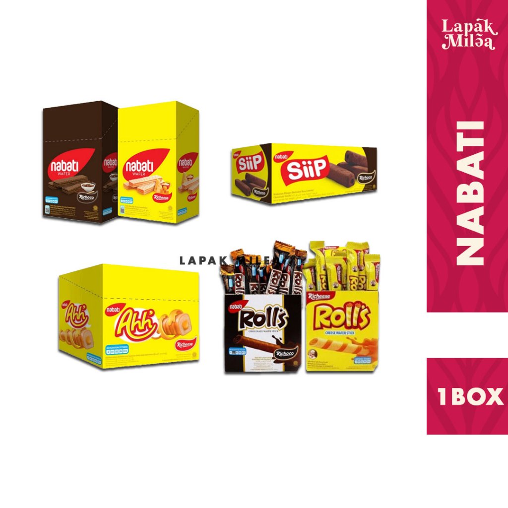 

NABATI - Wafer Krim Coklat Keju | AHH | ROLLS | SIIP | 1 Box