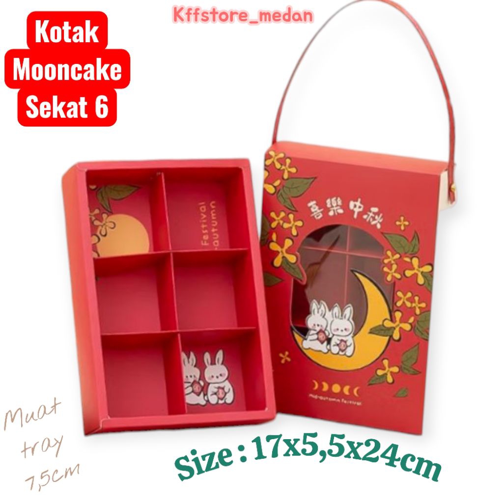 

Kotak Mooncake Red Sekat 6 (Pcs)
