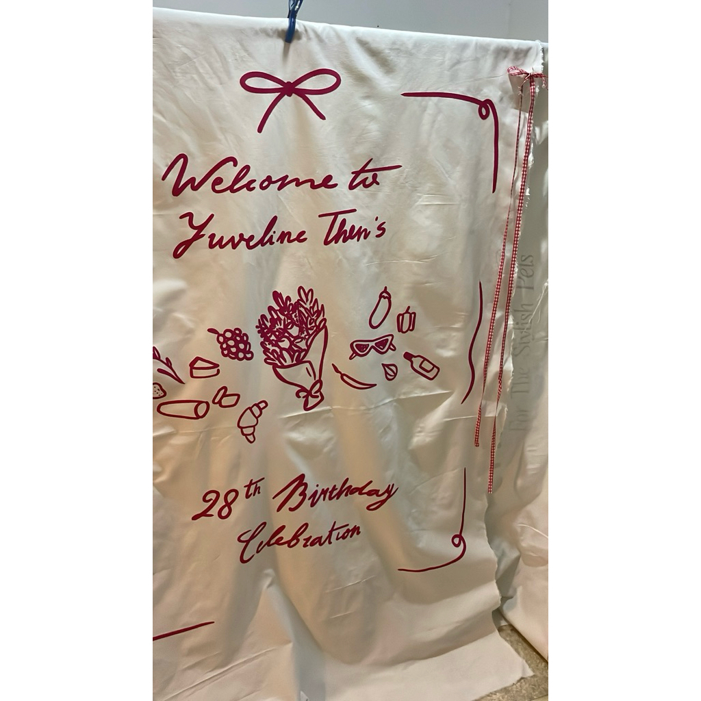 backdrop wedding dan lamaran aesthetic backdrop custom estetik spanduk estetik linen welcome signs l