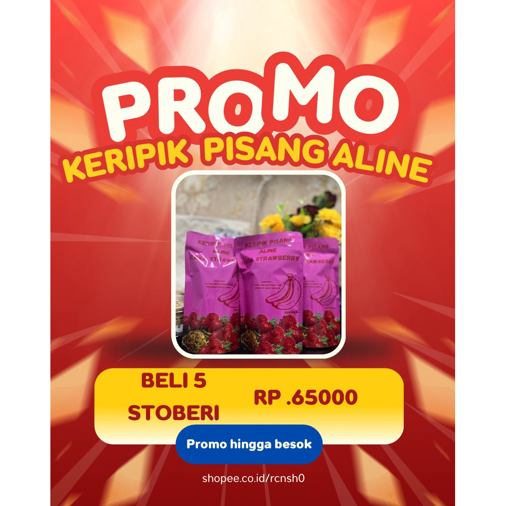 

keripik promo 5 rasa stoberi 65k