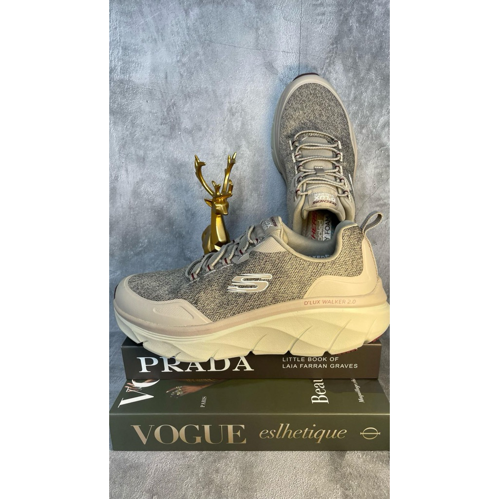 Preloved Skechers D’Lux Walker 2.0 Training Shoes/Sepatu Latihan for Men/Pria in Taupe not Black/Hit