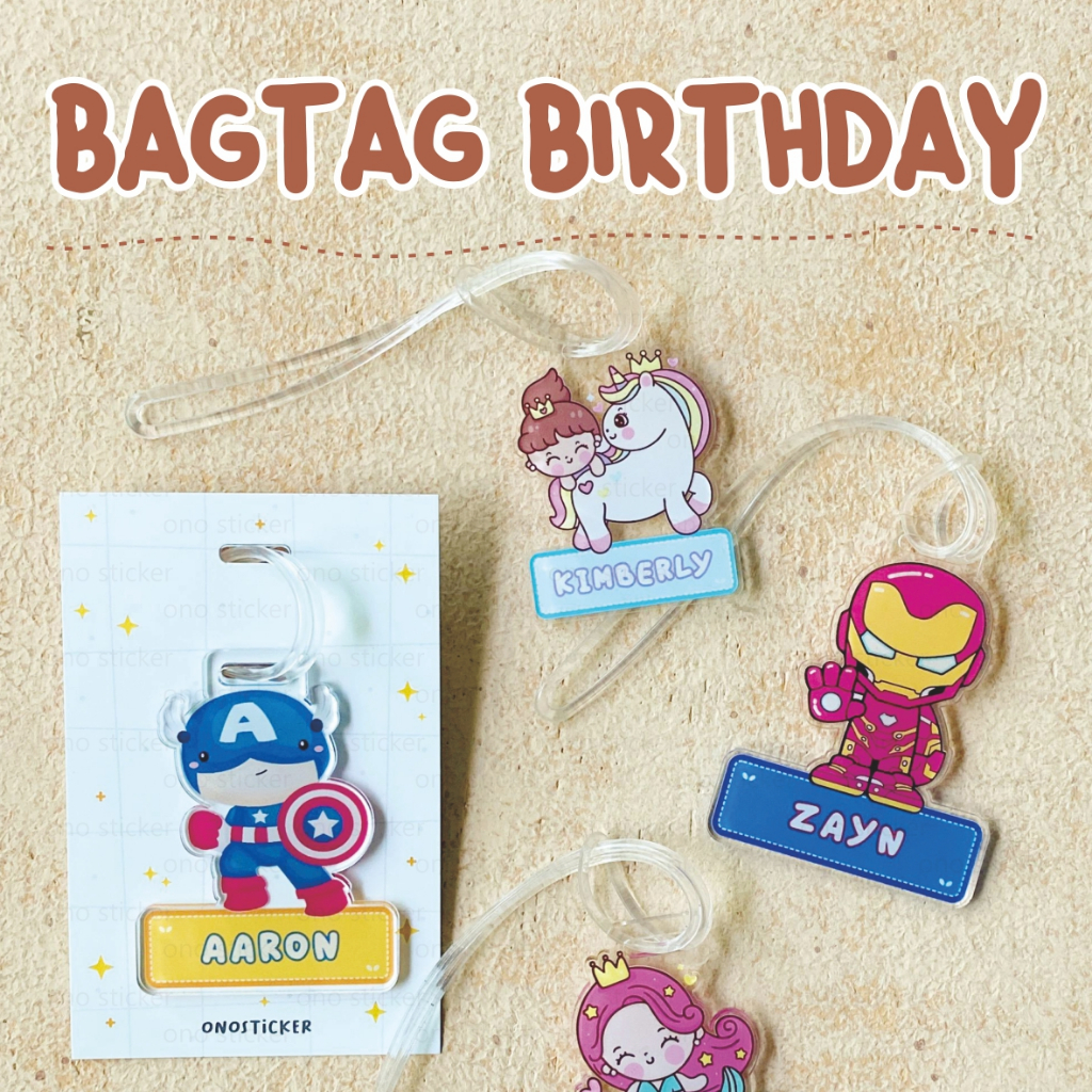 

Bagtag Sekolah Birthday | Souvenir bagtag | Bag Tag Akrilik Custom Nama Ulang Tahun