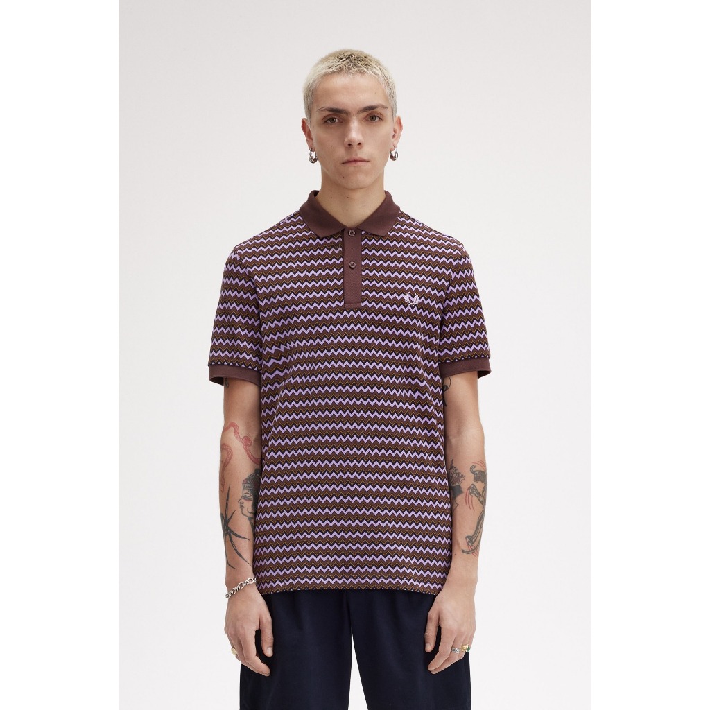 Fred Perry Zig Zag Print Fred Perry Polo Shirt (M8614-X19) Original