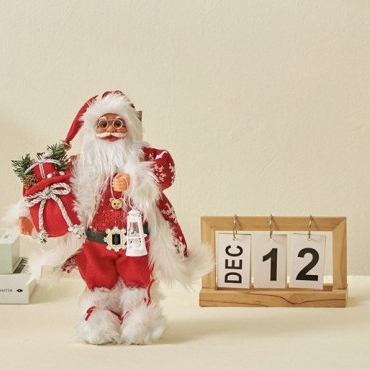Yeraya Boneka Santa Berdiri Elegance 45cm Boneka Natal Boneka Santa Boneka Santa Claus Dekorasi Nata