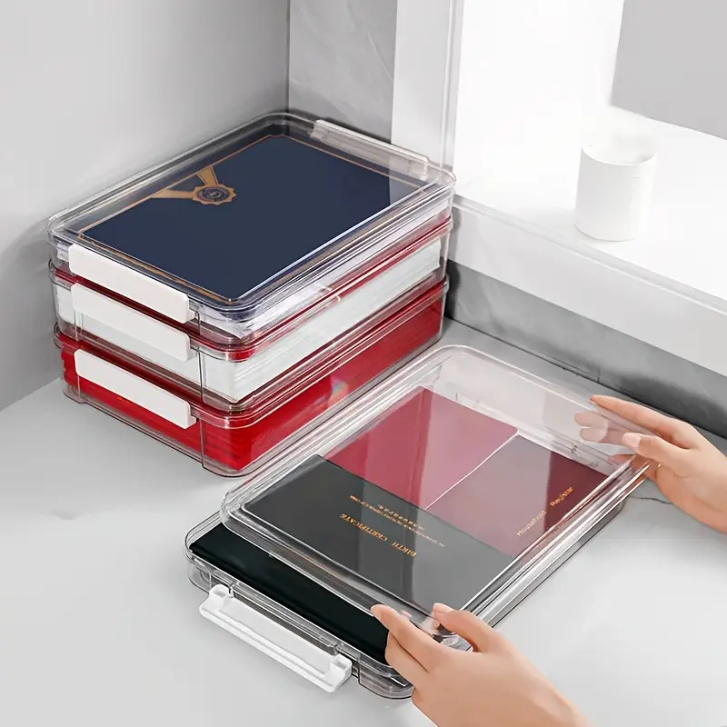 

A4 paper file storage box exclusive organizer transparent Id storage box