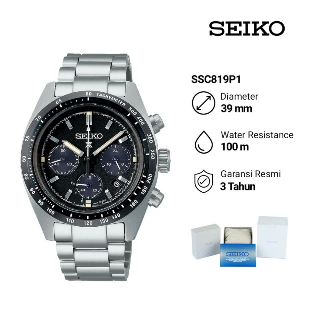 Seiko Prospex SSC819P1 Speedtimer Solar Chronograph Jam Tangan Pria Original