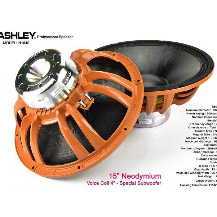 speaker komponen ashley n1540 / n 1540 15inch original ashley