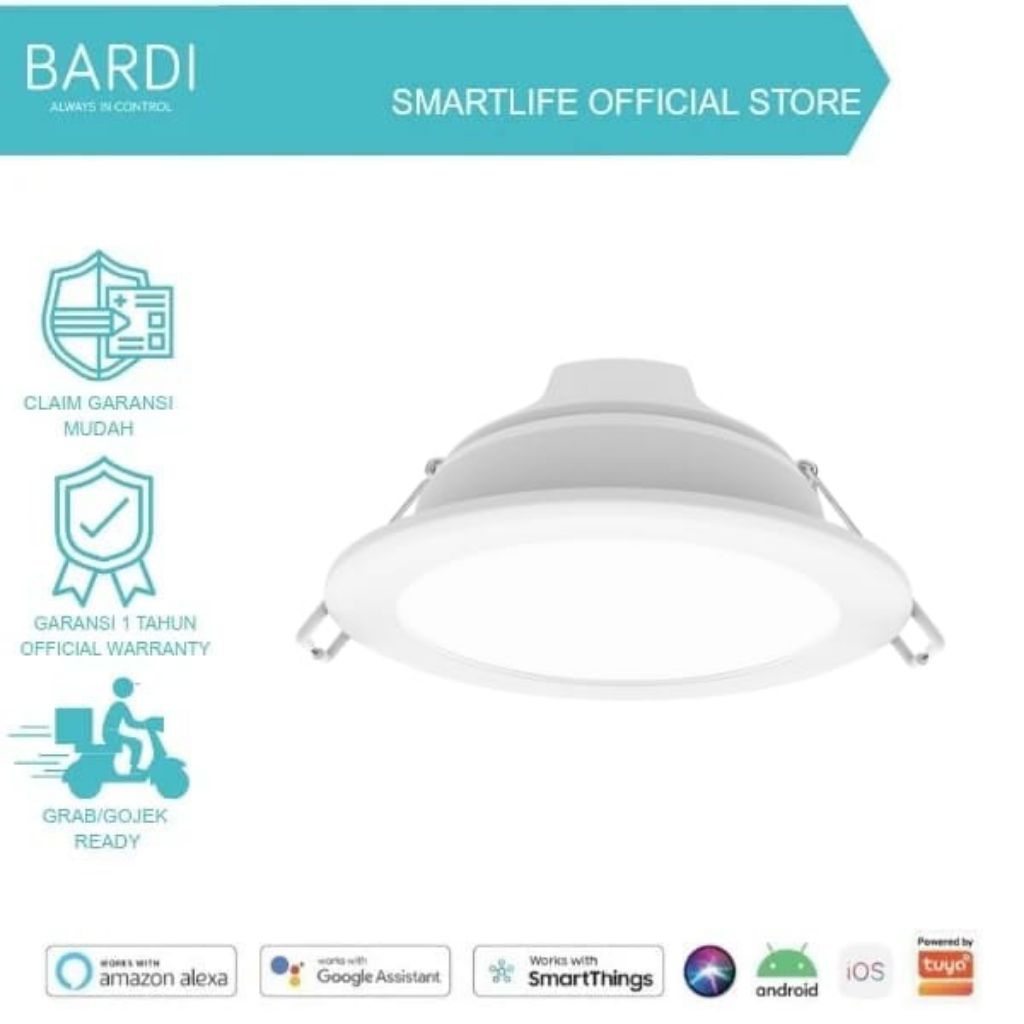 BARDI SMART BEACON PANEL DOWNLIGHT 8W RGBWW BT - LAMPU PINTAR