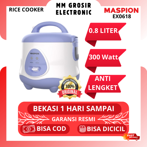 MASPION RICE COOKER 0,8 LITER EX0618 EX 0618 EX-0618 MAGIC COM MURAH BEKASI GARANSI RESMI