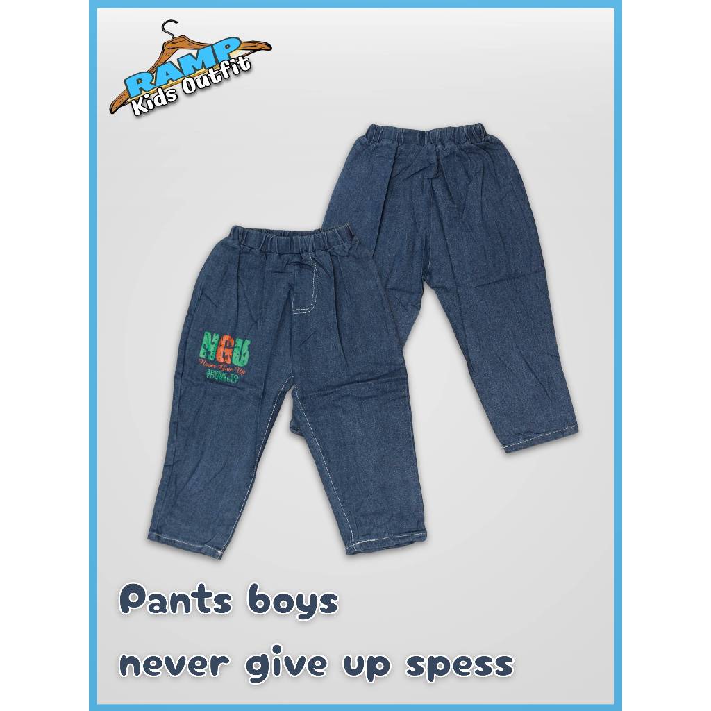 celana panjang jeans anak laki-laki | Pants boys never give up spess ball 550-83
