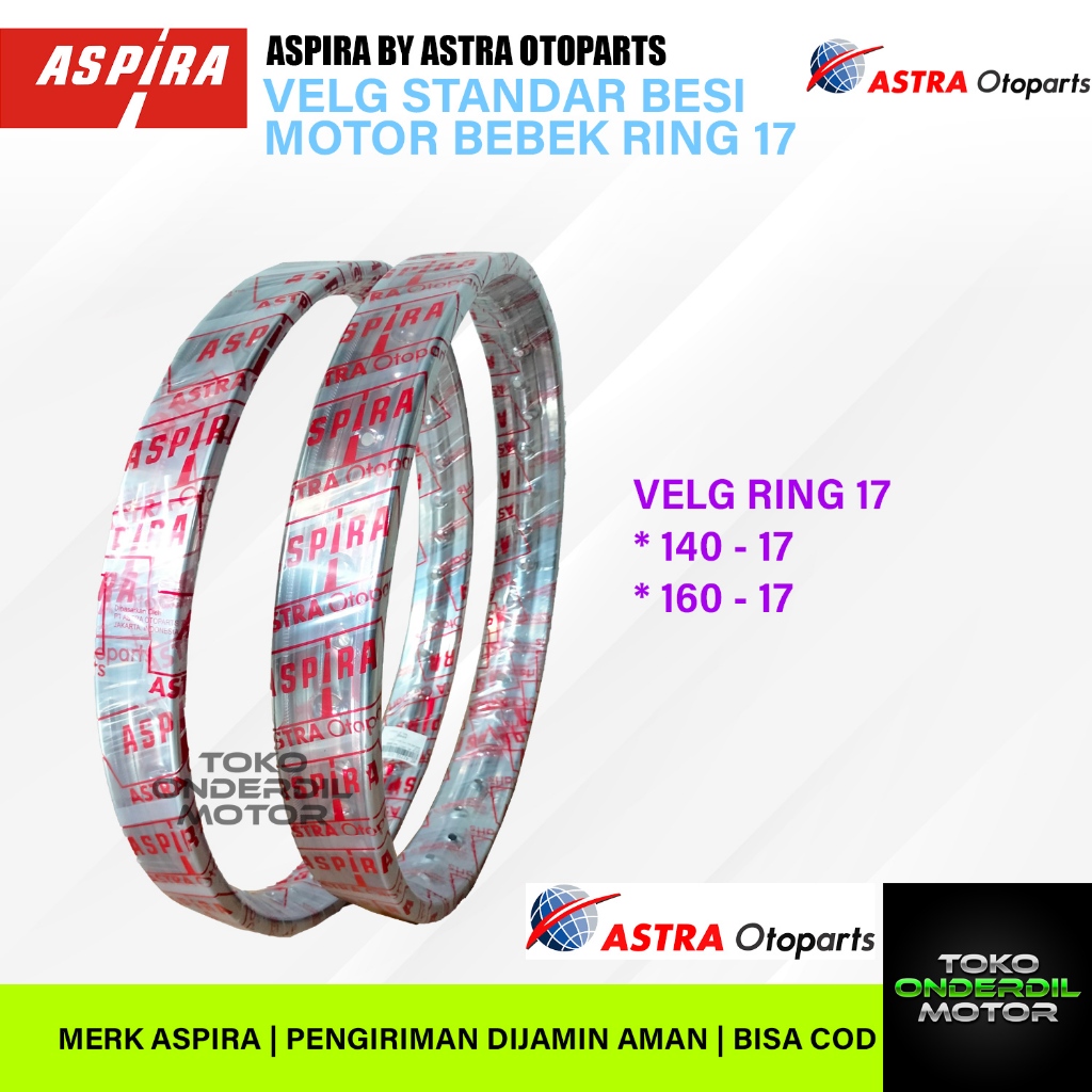ASPIRA - VELG MOTOR RING 17 UKURAN 140-17 / 160-17 VELG STANDAR BAHAN BESI MOTOR BEBEK SUPRA GRAND R