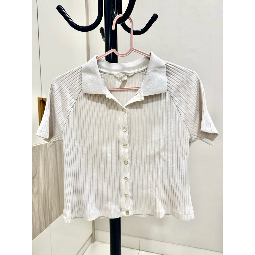 [Preloved] H&M Crop Top | Baju Crop Wanita | Kaos Knit Wanita