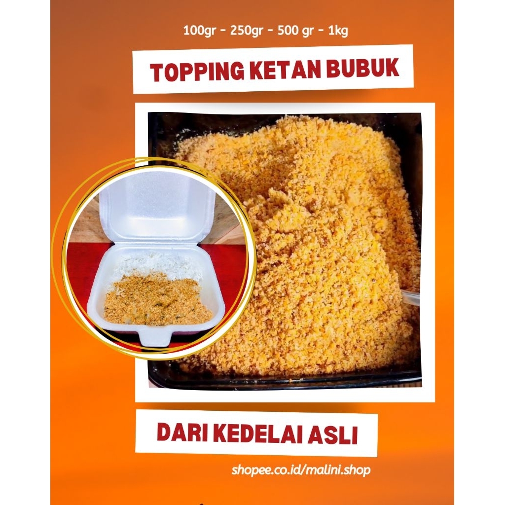 

(READY STOK) 500GR TOPPING KETAN BUBUK DARI KEDELAI (Sedap, Tinggal Tabur)