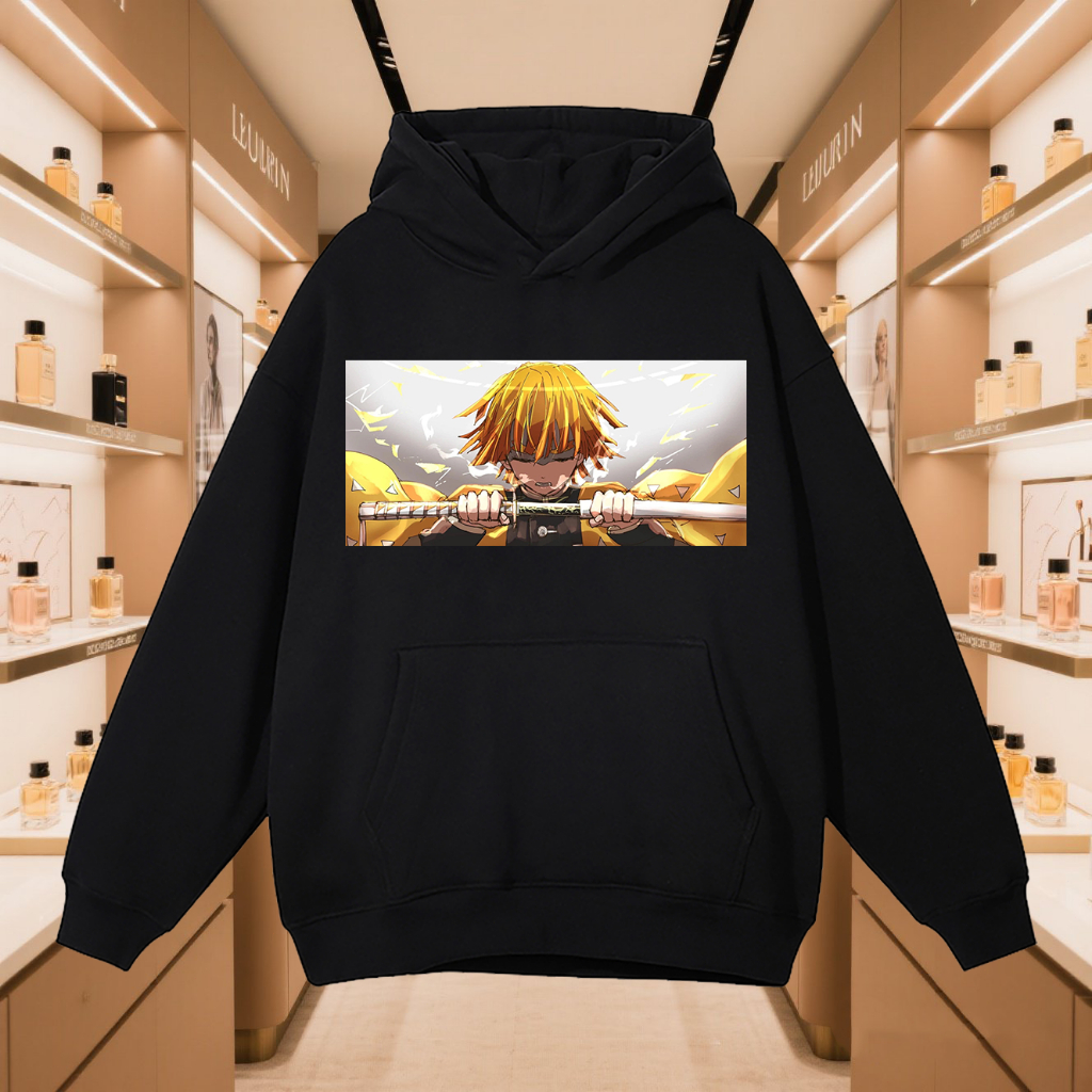 hoodie Zenitsu hoodie Anime Demon Slayer hoodie KIMETSU NO YAIBA hoodie wanita hoodie pria COD