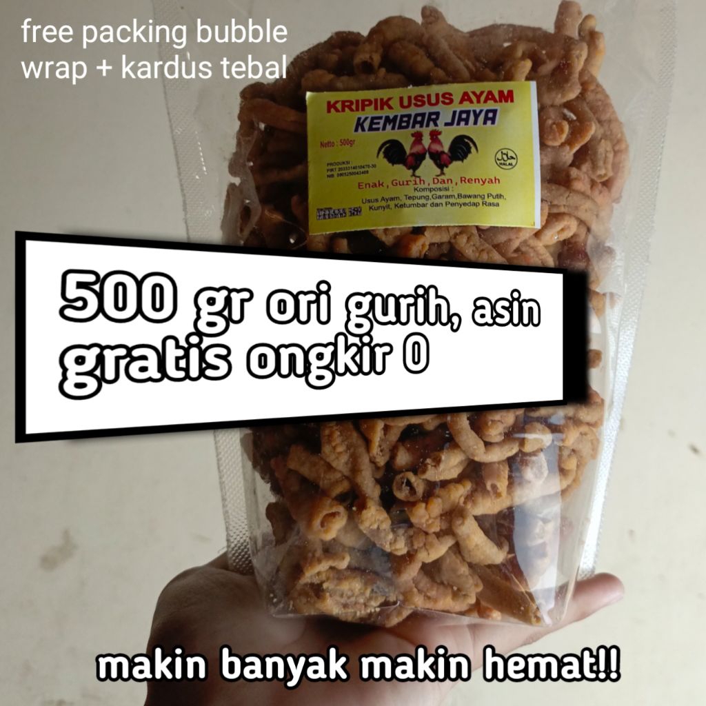 

( TERJANGKAU ) 500 GRAM ORIGINAL keripik usus kembar jaya gurih, renyah