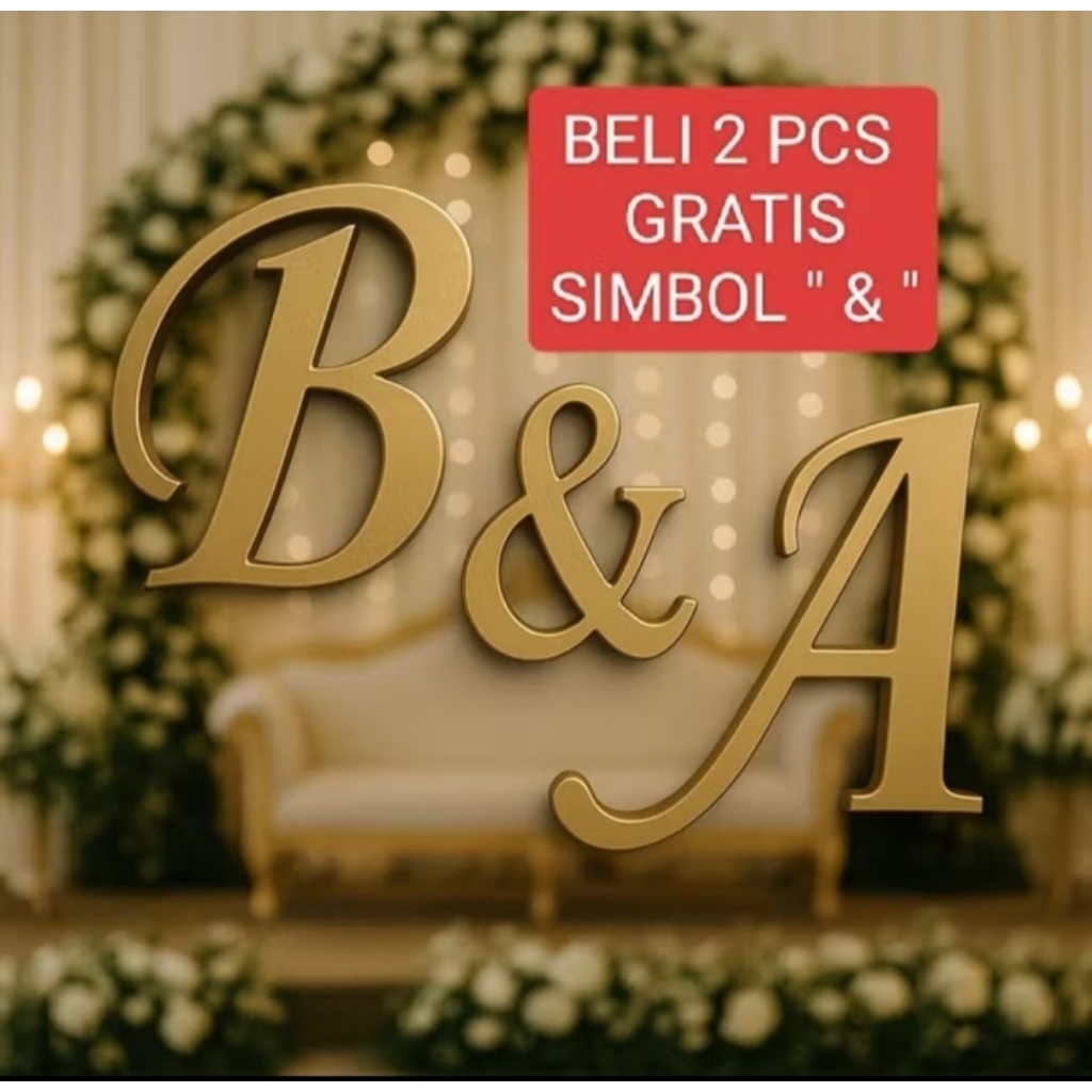 HURUF KAYU A-Z custum  dekorasi wedding & lamaran