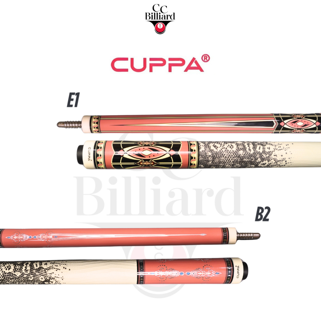 Cuppa Pink Carbon E1 dan B2 Shaft Carbon Stick Billiard
