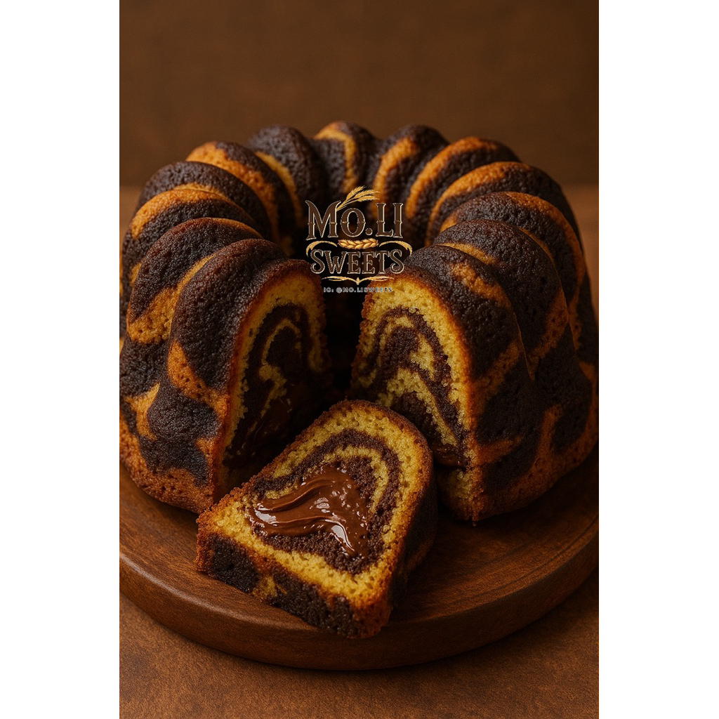Nutella Marble Butter Cake – Kue Marble Nutella Premium Lembut & Moist | Bolu Marble Coklat Nutella